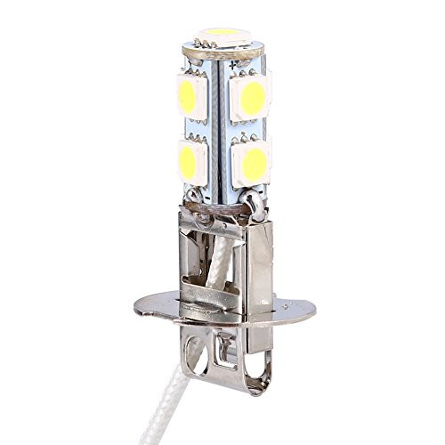2Pcs 9 SMD Fog Light Lamp LED Bulbs H3 5050 White LED Xenon Headlight Bulb Auto Car Fog Light Lamp 6500K Super Bright
