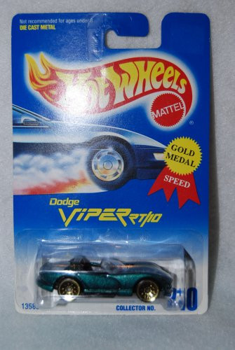 Hot Wheels Green Metalflake Dodge Viper RT/10 #210 Gold Medal Gold Lace 1:64 Scale