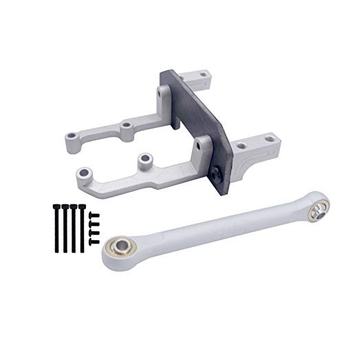 YIZAN RC 1/10 Truck AXLE Aluminum Servo Mount plus Carbon Holder plus Steering Link for AXIAL SCX10 II AR44 90046 90047 90060,Silver