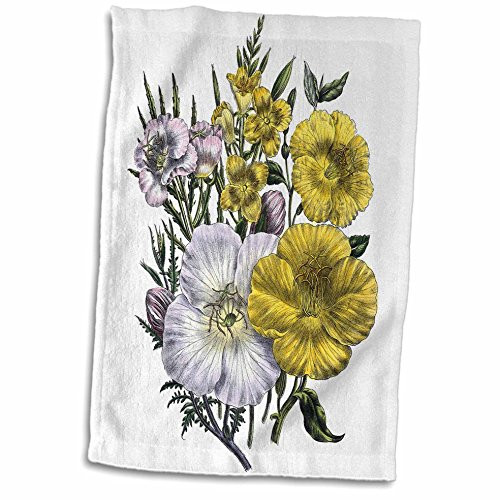 3D Rose Oenothera Large Flowers in Yellow and White Towel, 15 inch x 22 inch 3D Rose Oenothera Large Flowers in Yellow and White Towel, 15 inch x 22 inch