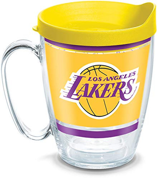 Tervis NBA Los Angeles Lakers Legend Insulated Tumbler with Wrap and Yellow Lid, 16oz Mug, Clear Tervis NBA Los Angeles Lakers Legend Insulated Tumbler with Wrap and Yellow Lid, 16oz Mug, Clear