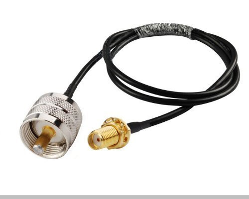 MPD Digital USA Made RG58 RG-58 RF 50 Ohm Coaxial Cable with UHF PL259 Male and SMA Female Bulk-Head Connectors, 4 Ft.