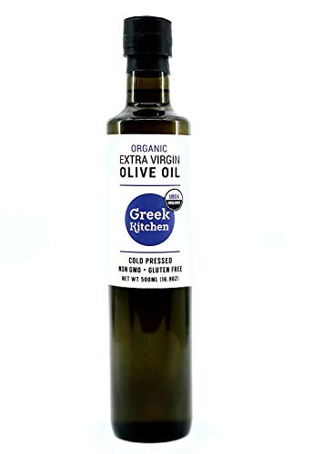 USDA Certified Greek Organic Extra Virgin Olive Oil   16.9oz   NonGMO   Gluten Free   First Pressed   Cold Pressed   Unfiltered   Single Sourced   2019/20 Harvest   Full Bodied Flavor