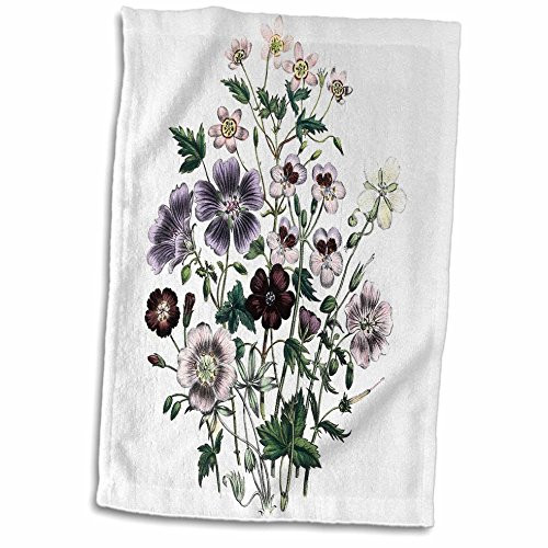 3D Rose Geranium-Erodium Flowers in White-Pink and Lavender Towel, 15 inch x 22 inch, Multicolor 3D Rose Geranium-Erodium Flowers in White-Pink and Lavender Towel, 15 inch x 22 inch, Multicolor