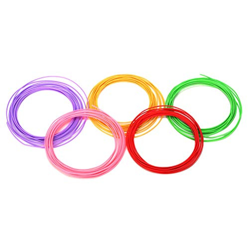 Toyvian 5m 3D Printing Pen Filament Refills 1.75mm PLA Filament Refill 12 Pieces (Random Color)