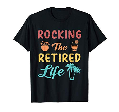 Retirement 2021 Retro vintage Rocking The Retired Life Funny T-Shirt
