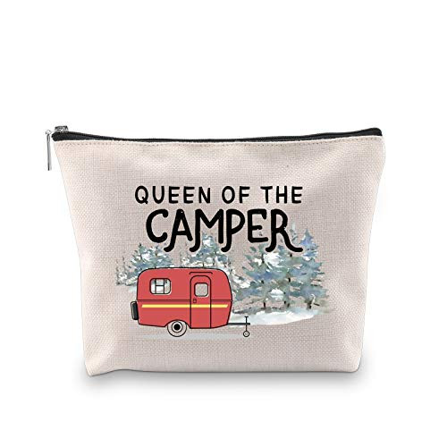 Queen of the Camper Makeup Bag Outdoor Camping Camper Girls Novelty Cosmetic RV Gift Happy Camper Gift (camper queen bag)