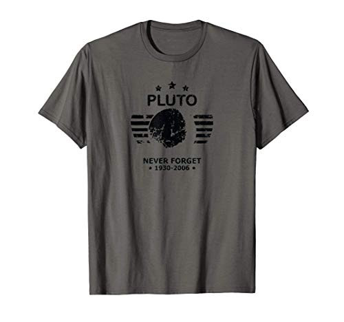 Pluto Never Forget Funny Retro Style Science Space T-Shirt