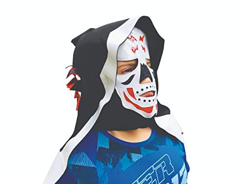 La Parka Youth - Lucha Libre Luchador Wrestling Mask (Kids - Fit) Kids Wrestling Mask - Luchador Mask Kids by Make It Count - Black  and  White