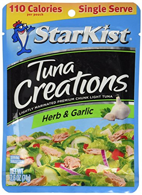 Starkist Tuna Creations, Herb  and  Garlic, Single Serve 2.6-Ounce Pouch (Pack of 6)