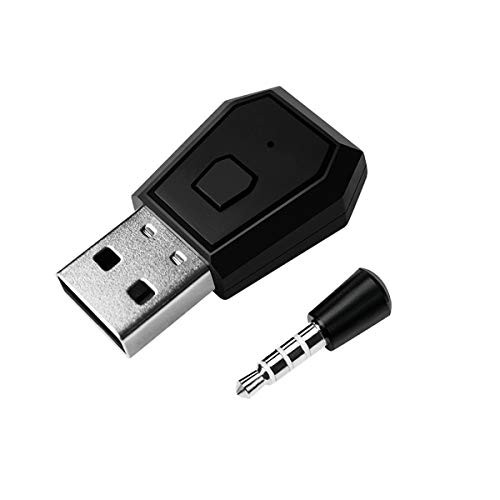 Jinxuny USB Wireless Headset Adapter Dongle Receiver plus 3.5mm Mic for PS4 Controller