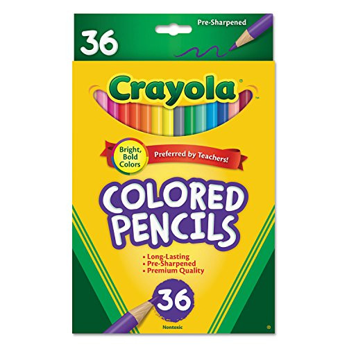 Crayola 684036 Short Barrel Colored Woodcase Pencils, 3.3 mm, 36 Assorted Colors/Set