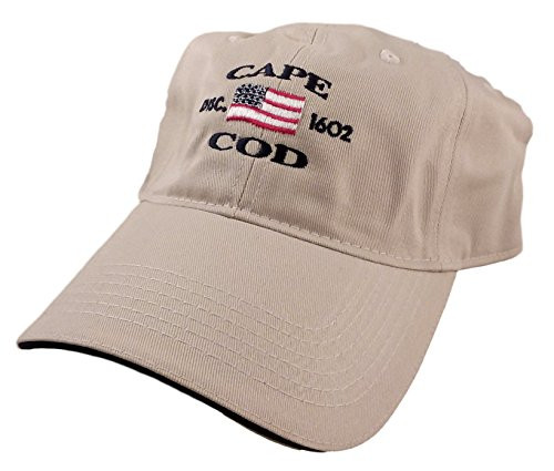 Cape Cod 1602 American Flag Baseball Hat (Tan)