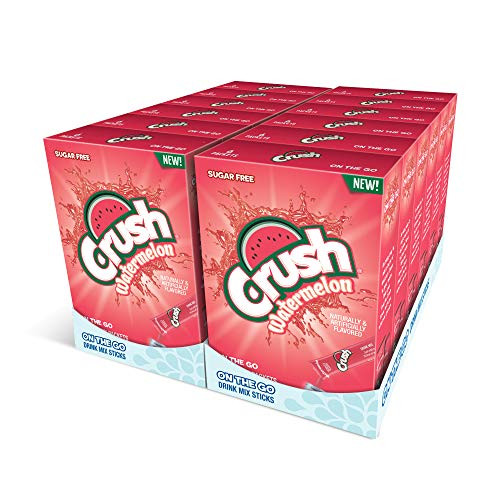 Crush, Watermelon Powder Drink Mix - (12 boxes, 72 sticks)  Sugar Free  and  Delicious, Makes 72 flavored water beverages