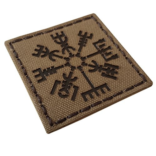 Coyote Brown Tan IR Vegvisir Viking Norse 2x2 Arid IFF Tactical Morale Hook and Loop Patch Coyote Brown Tan IR Vegvisir Viking Norse 2x2 Arid IFF Tactical Morale Hook and Loop Patch