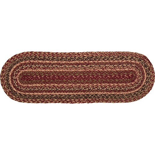 VHC Brands Cider Mill Jute Runner 8x24 Country Braided Kitchen Tabletop Design, Burgundy VHC Brands Cider Mill Jute Runner 8x24 Country Braided Kitchen Tabletop Design, Burgundy