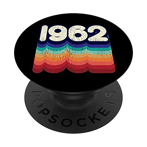 Vintage 1962 Retro Year Design Blue Tan 58th Birthday Gift PopSockets Grip and Stand for Phones and Tablets