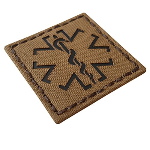 IR Coyote Tan EMS Medic 2x2 Infrared Brown Arid Tactical Morale Hook-and-Loop Patch IR Coyote Tan EMS Medic 2x2 Infrared Brown Arid Tactical Morale Hook-and-Loop Patch