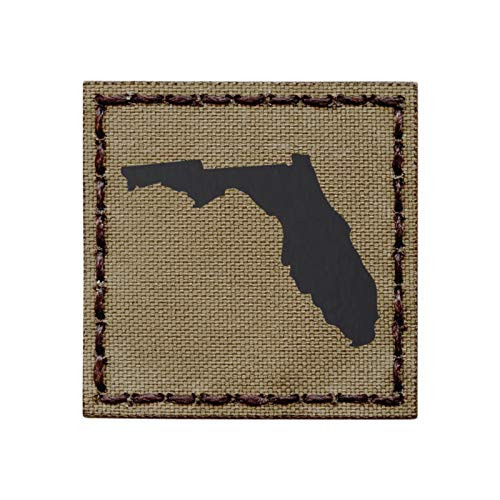 IR Tan Florida State 2x2 Coyote Brown Cutout Shape Infrared Tactical Morale Hook-and-Loop Patch