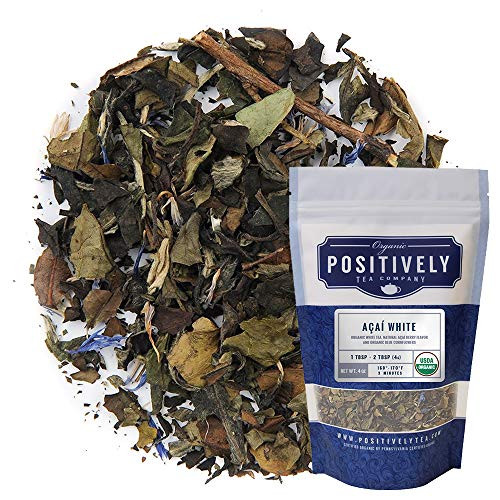 Positively Tea Company, Organic Açaí White Tea, Loose Leaf, 4 Ounce Bag