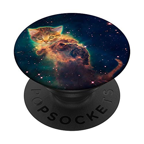 Cat Space Pets Kitten lovers Gift PopSockets PopGrip: Swappable Grip for Phones  and  Tablets