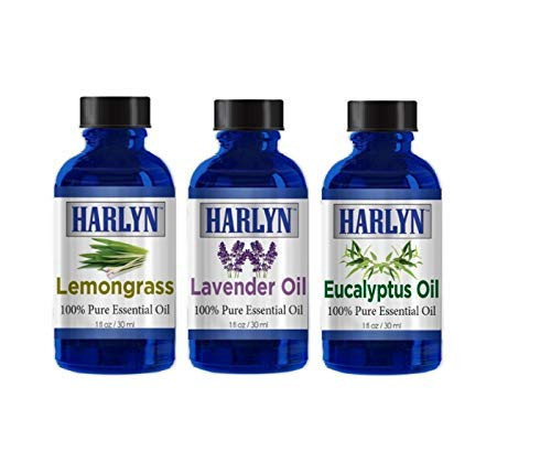 Top Essential Oil Gift Set - Best 3 Aromatherapy Oil - Eucalyptus, Lavender and Lemongrass Essential Oil Aromatherapy - Therapeutic Grade and Premium Quality - 1 oz Each by Harlyn Top Essential Oil Gift Set - Best 3 Aromatherapy Oil - Eucalyptus, Lavender and Lemongrass Essential Oil Aromatherapy - Therapeutic Grade and Premium Quality - 1 oz Each by Harlyn