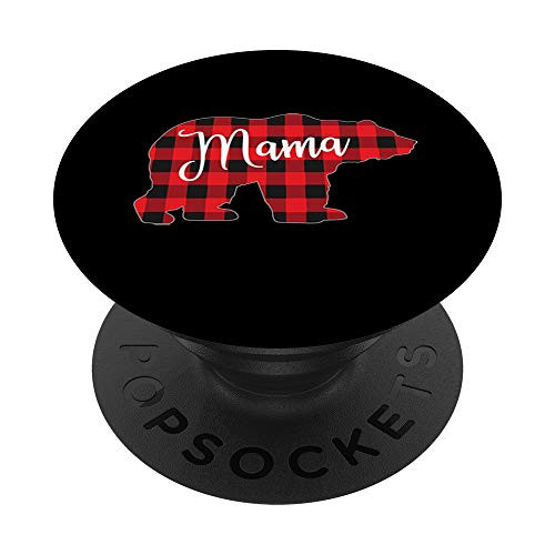 Red Plaid Mama Bear Matching Pajama Family Buffalo Check PopSockets Grip and Stand for Phones and Tablets Red Plaid Mama Bear Matching Pajama Family Buffalo Check PopSockets Grip and Stand for Phones and Tablets