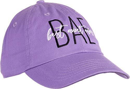 Ann Arbor T-shirt Co. BAE: Best Aunt Ever   Cute Funny Niece Nephew New Baby Dad Style Baseball Hat for Women-Lavender
