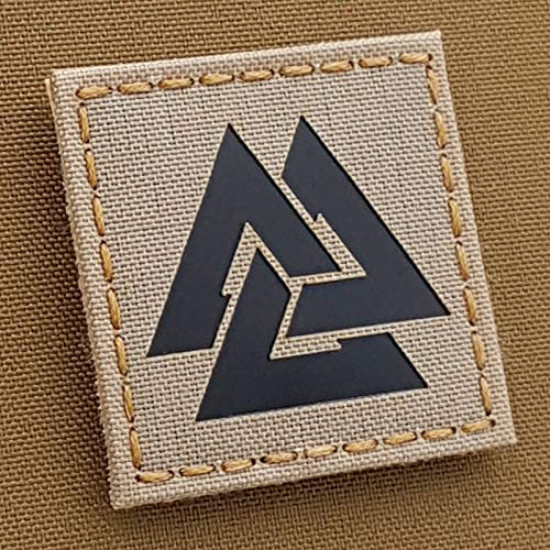IR Viking Valknut Norse 2x2 Desert Sand Tan Heathen Arid IFF Tactical Morale Hook and Loop Patch