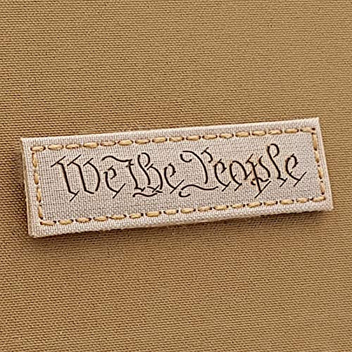 IR We The People 1x3.5 Desert Sand Tan US Constitution Tactical Morale Hook and Loop Patch