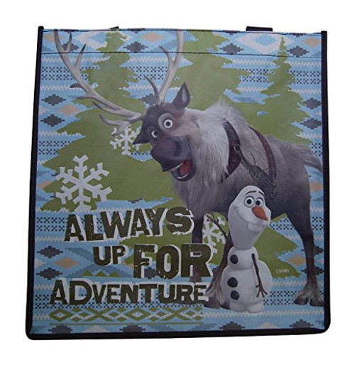 Disney Frozen Tote Bags Reusable Anna Elsa Sven Olaf Princess Grocery , Pack of 4 (4, Sven and Olaf (Brown))