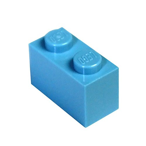 LEGO Parts and Pieces: Medium Azure (Deep Sky Blue) 1x2 Brick x50