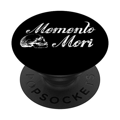 Memento Mori Black  and  White Skull PopSockets PopGrip: Swappable Grip for Phones  and  Tablets