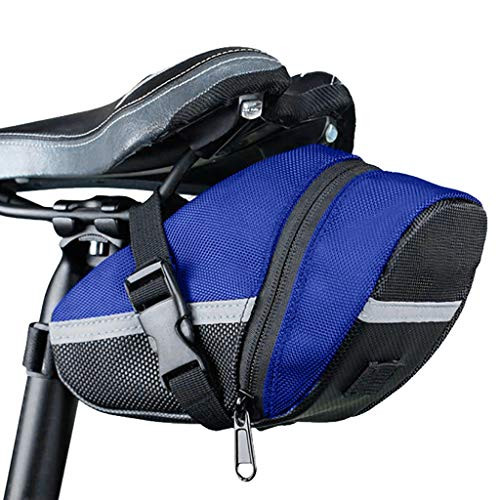Loprt Bike Seat Bag Waterproof, Bicycle Saddle Bag Under Seat Waterproof Cycling Seat Pack for Mountain Road Bikes (Blue)