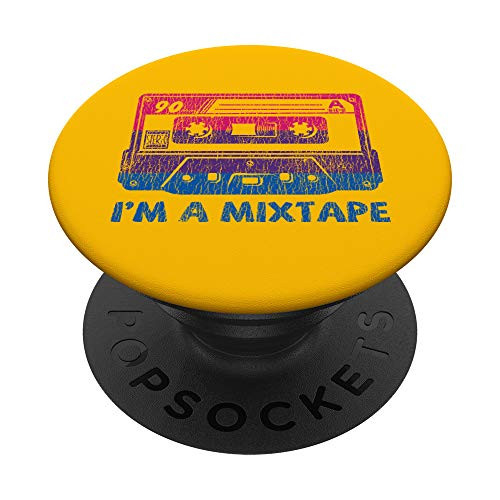 Vintage I'm A Mixtape Proud Bi Sexual Transgender Gay LGBTQ PopSockets PopGrip: Swappable Grip for Phones  and  Tablets