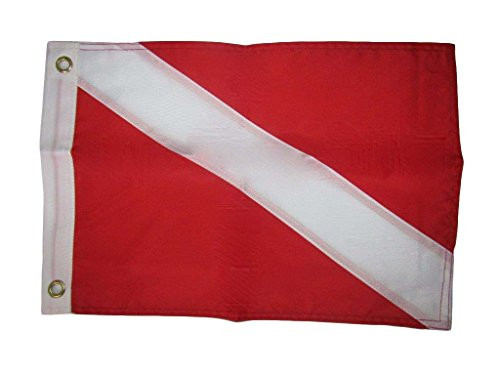 AES 12x18 Embroidered Sewn Diver Down Nautical Nylon Flag 12 inchx18 inch Grommets Fade Resistant Double Stitched Premium Penant House Banner Grommets AES 12x18 Embroidered Sewn Diver Down Nautical Nylon Flag 12 inchx18 inch Grommets Fade Resistant Double Stitched Premium Penant House Banner Grommets