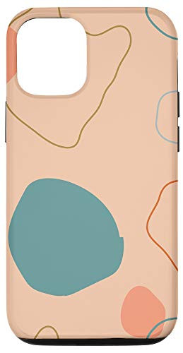 iPhone 12/12 Pro Design Gift Abstract Color Pattern Pastel Beige Blue Orange Case