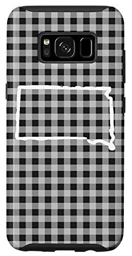 Galaxy S8 South Dakota Home, SD Buffalo Plaid Check Gear, Vintage Map Case