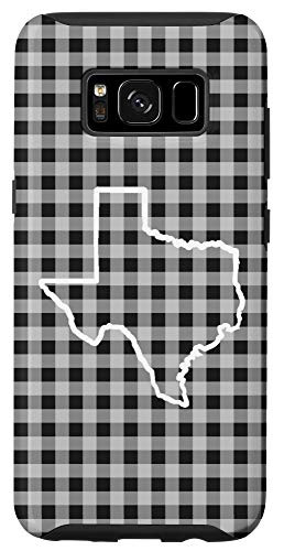 Galaxy S8 Texas Home, TX Buffalo Plaid Check Gear, Vintage Map Case