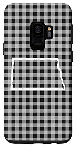 Galaxy S9 North Dakota Home, ND Buffalo Plaid Check Gear, Vintage Map Case