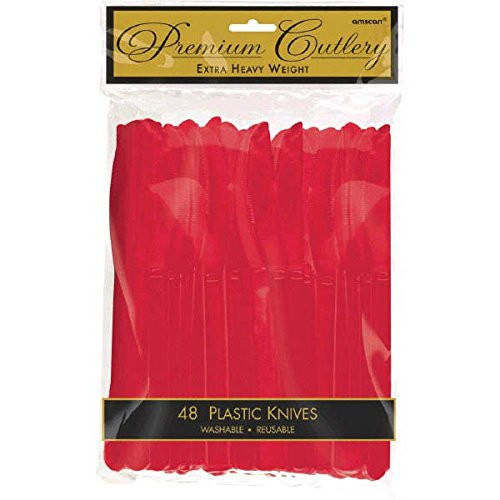 Amscan 8012.40 Premium Heavy Weight disposable-knives One Size Red