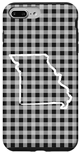 iPhone 7 Plus/8 Plus Missouri Home, MO Buffalo Plaid Check Gear, Vintage Map Case
