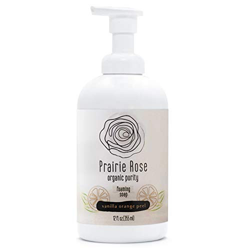 Organic Foaming Soap - Vegan Hand Soap  and  Body Foam Cleanser - Handcrafted in the USA - Vanilla Orange Peel (Orange)
