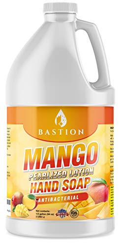 Antibacterial Hand Soap- Mango Scented Moisturizing Pearlized Liquid Hand Wash - 1/2 Gallon (64 oz.) Bulk Refill Jug. Mango Scented. Non-Toxic. Made In The USA