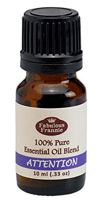 Attention Essential Oil Blend 100percent Pure, Undiluted Essential Oil Blend Therapeutic Grade - 10 ml A Perfect Blend of Cedarwood, Lavender, Orange and Vetiver Essential Oils.