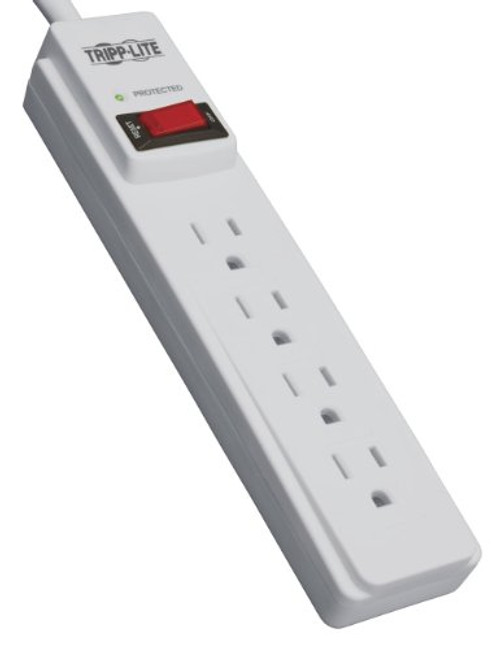 Tripp Lite 4 Outlet Surge Protector Power Strip, 4ft Cord, $1,000 Insurance (TLP404)