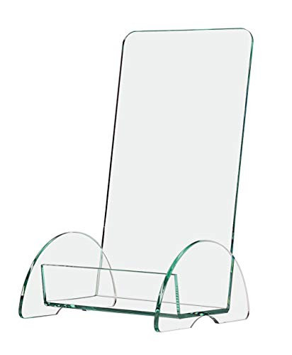 Marketing Holders 4 inch Euro Tri-fold Brochure Holder Unique Pamphlet Take One Display Stand Counter or Table Top Durable Acrylic Value Pack of 2