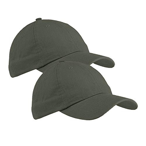 Marky G Apparel 6-Panel Brushed Twill Unstructured Cap (2 Pack), Olive, OS