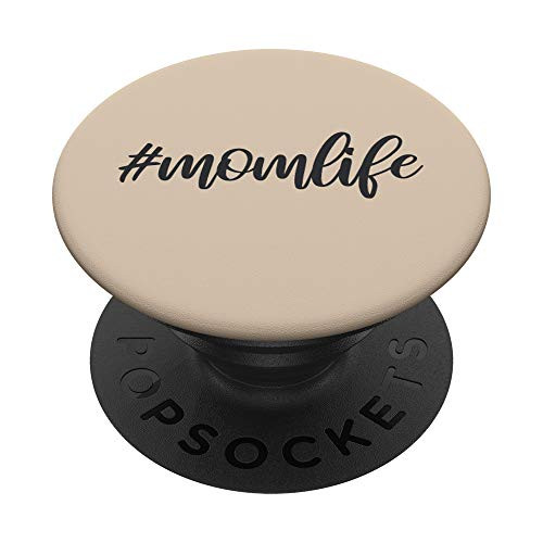 Mother Pop-Socket with MOM-LIFE on Pastel-Beige PopSockets PopGrip: Swappable Grip for Phones  and  Tablets