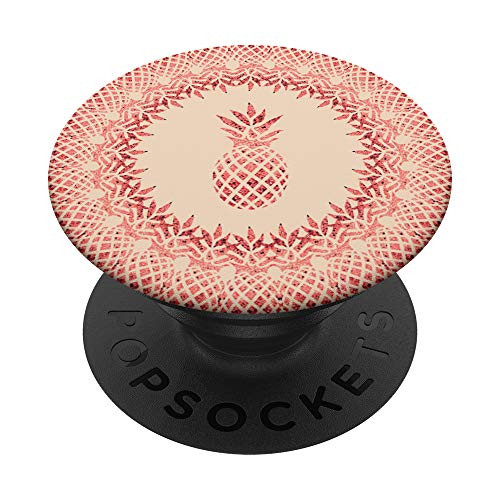 Coral-Pineapples Pop-Socket on XS-Light-Beige PopSockets Grip and Stand for Phones and Tablets